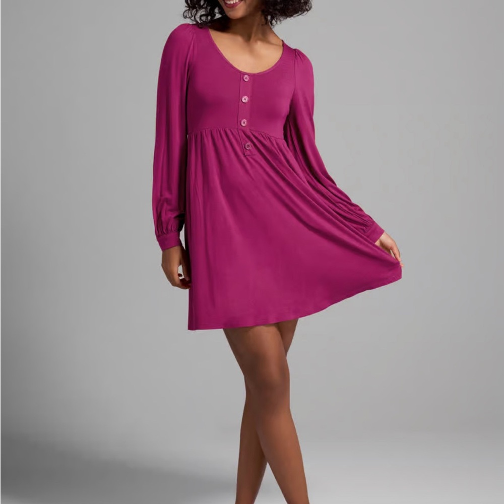 ModCloth NWT‎ First Date, Can't Wait Babydoll Dress - Fuschia